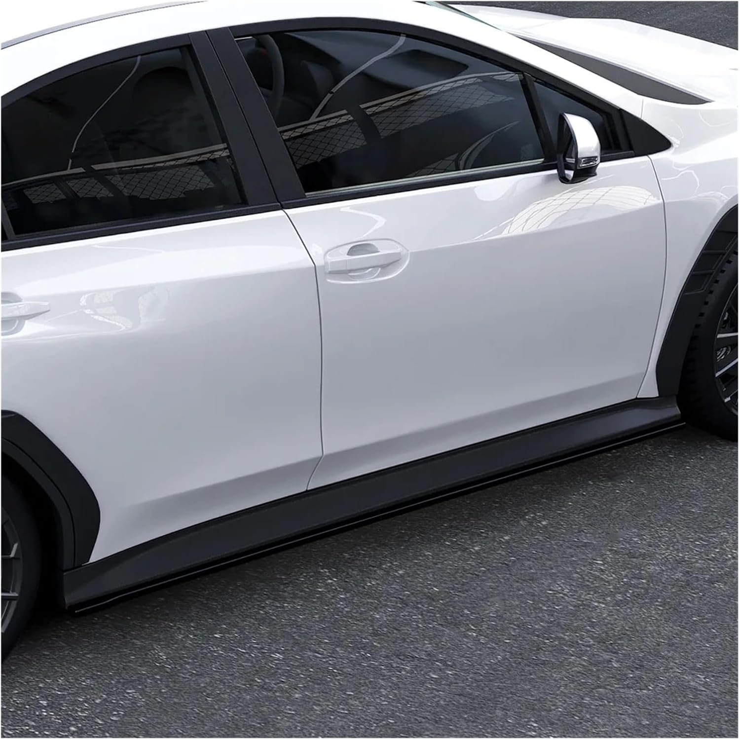 Side Skirts Car Side Skirt Extension Exterior Lower Spoiler Splitter Compatible for Subaru WRX STI VB 2022-2025 Glossy Black/Carbon Fiber Look(Carbon Fiber Look)