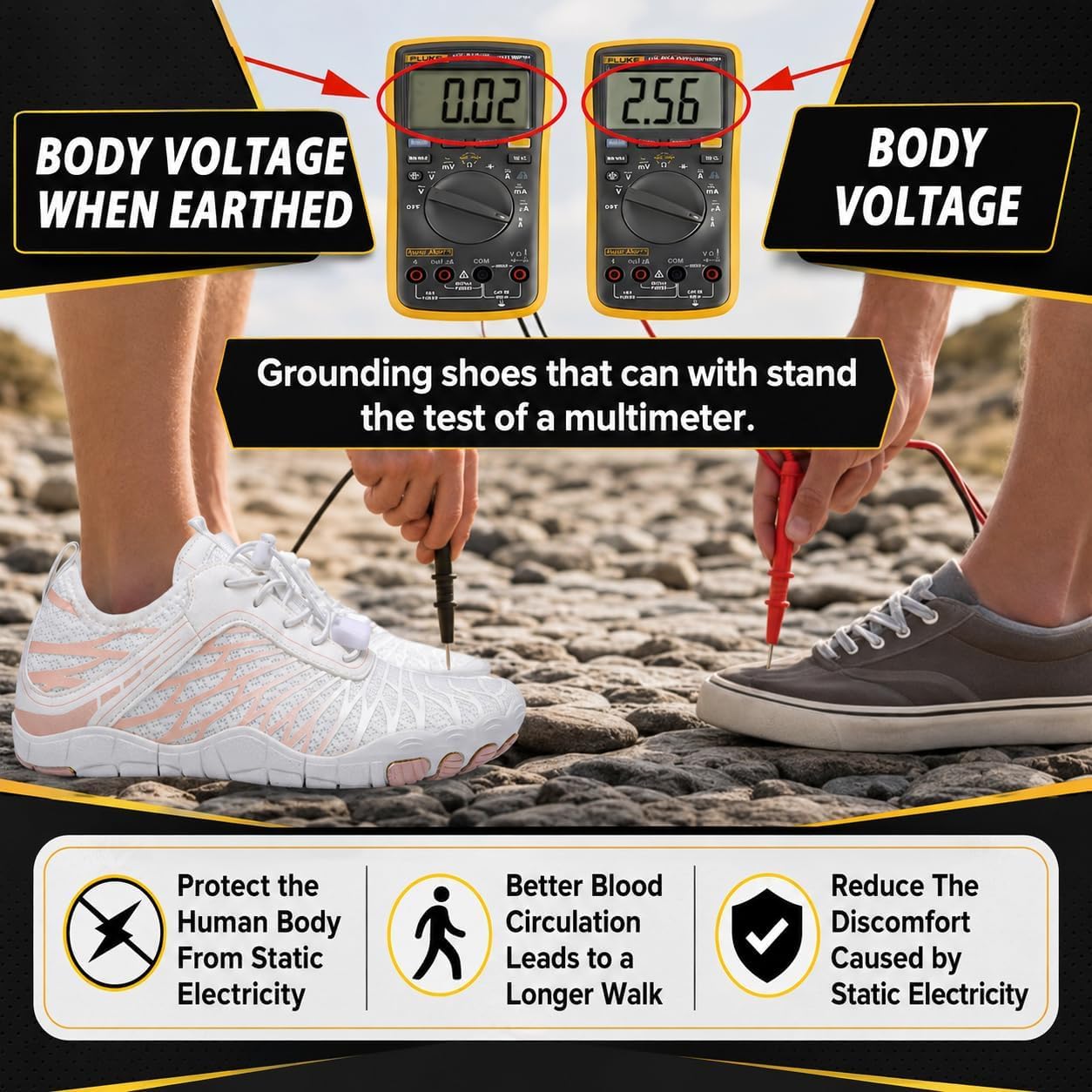 Grounding Shoes with Copper for Women Men with Wide Toe Box, Healthy & Non-Slip Breathable Barefoot Water Shoes Beach Pool Aqua Swim Surf Hiking Walking Shoes