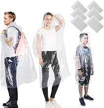 Vinuwu 6 Piece Women's Children's Rain Poncho Water Resistant Rain Poncho Festival Einweg Regenschutz Regencape (3 Erwachsene + 3 Kinder)