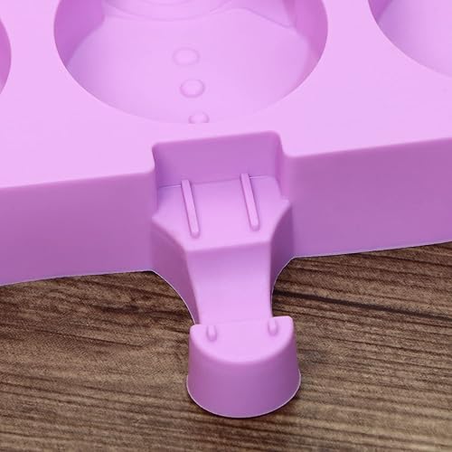 Miniatura 3 de Mini Skater Moldes de helado morados de silicona con tapa, moldes de paletas de 3 cavidades, moldes de paletas de bricolaje, herramientas de cocina