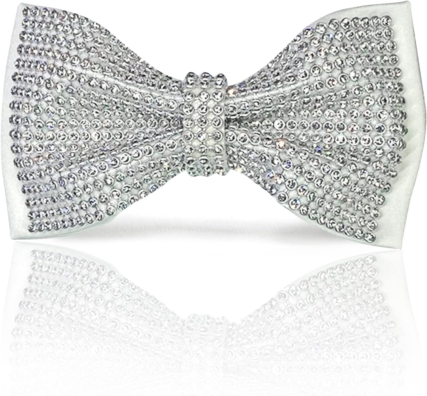 White Rhinestones bow tie |for men| White Sparkle Formal Pre-tie bow tie for Prom Wedding