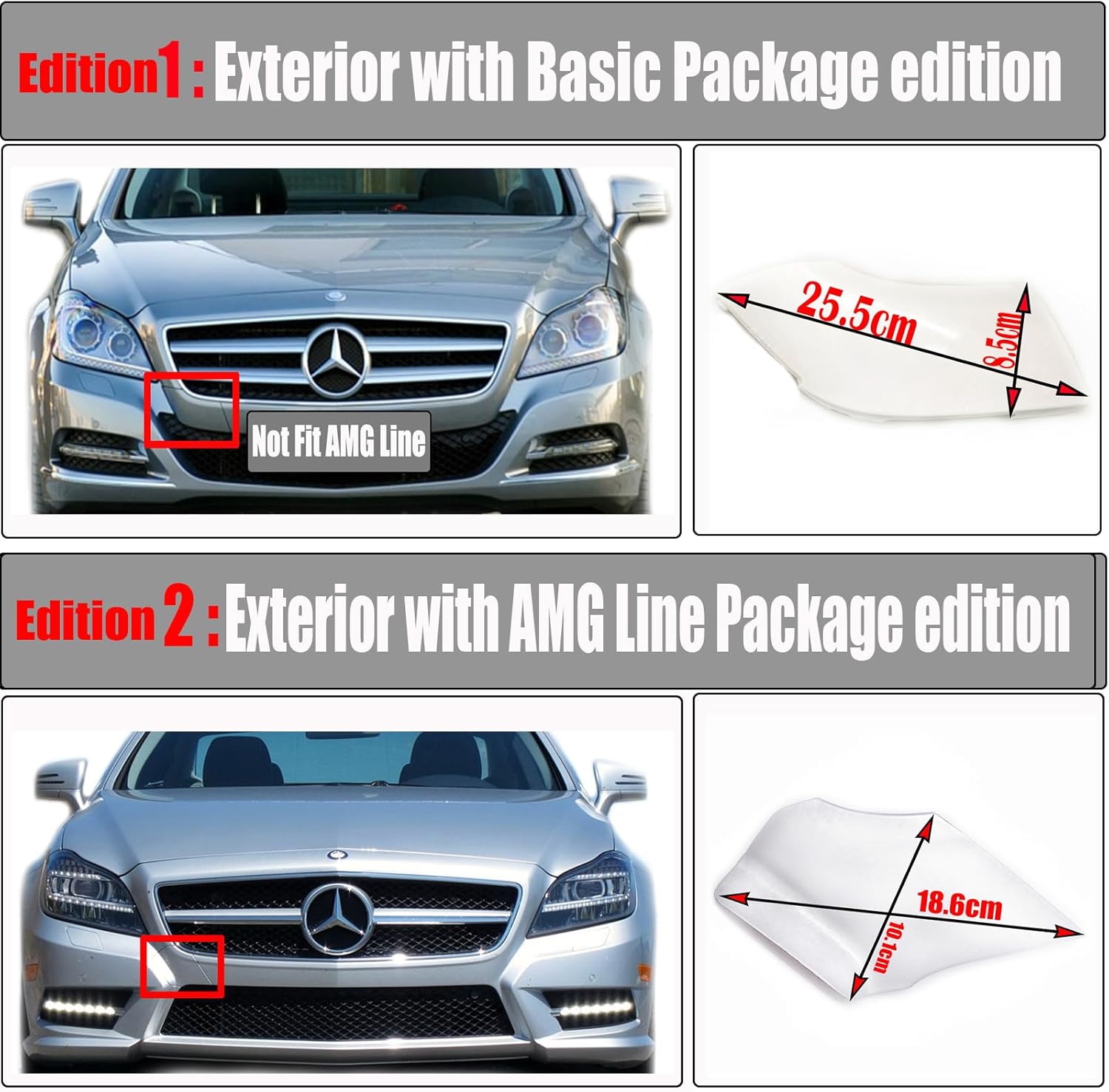 Front Tow Cover for 11-13 Mercedes Benz CLS W218 AMG Line C218 Fit 220 250 300 320 350 400 500 63 CDI CGI 4Matic Coupe SUV 2011 2012 2013 Bumper Hook Eye Cap Black