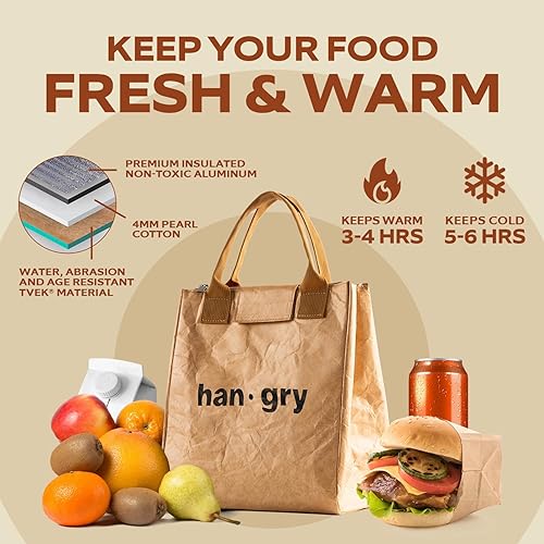 Miniatura 5 de VonNova Lonchera aislada para mujer con aislamiento térmico de alta calidad de 0.157 in, bonita bolsa de almuerzo grande de 7 litros para oficina,