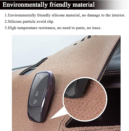 Miniatura 7 de Rifoda Alfombrilla para cubierta de tablero de Toyota Camry para Camry 2021, 2020, 2019, 2018, material de cuero, cubierta de parasol (hilo rojo con