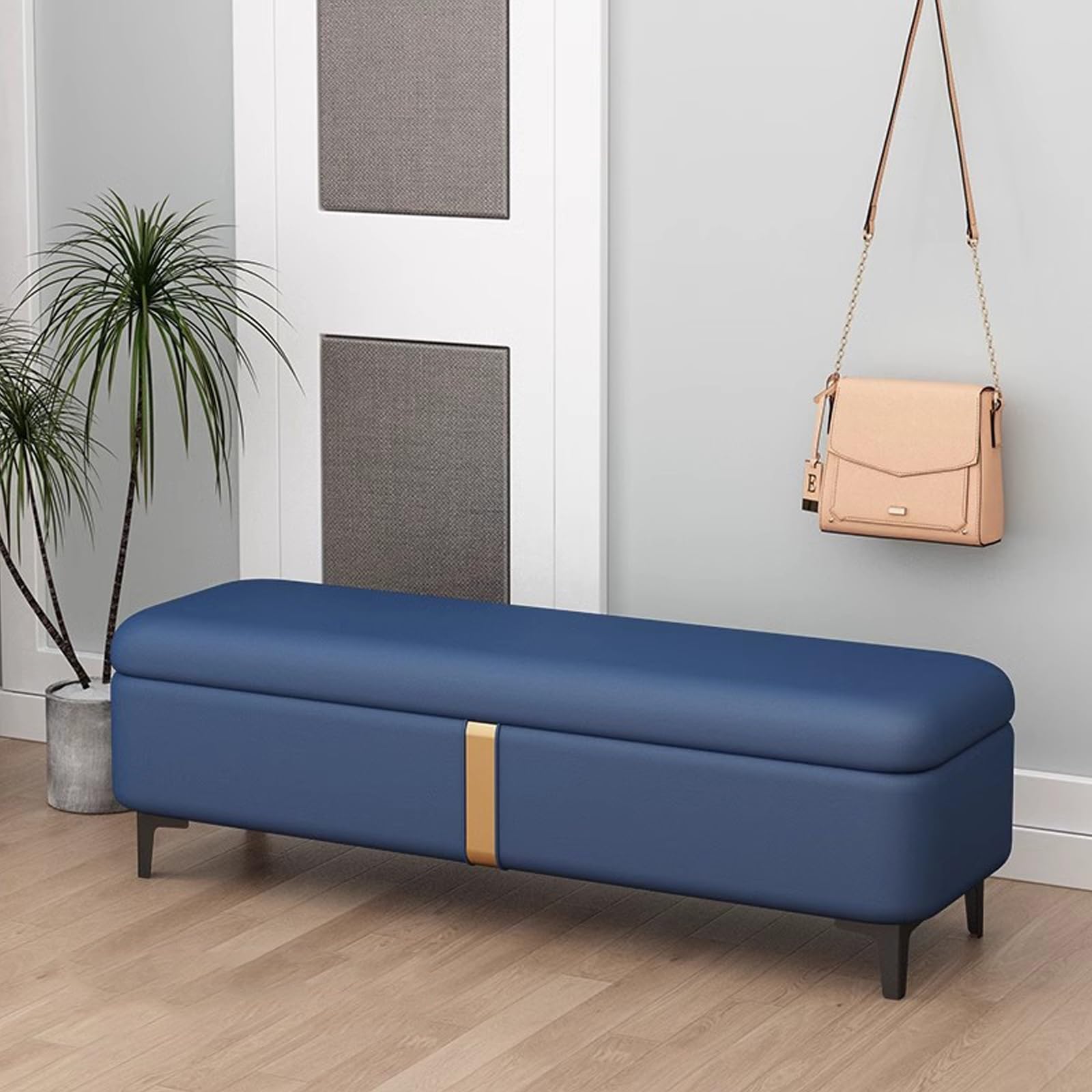 LWJSOCP Shoe Storage Bench for Entryway Bedroom & Foot of Bed Blue 120cm/47.2in Ideal for Clothing & Shoe Shops Entryway nization Stylish Home Decor