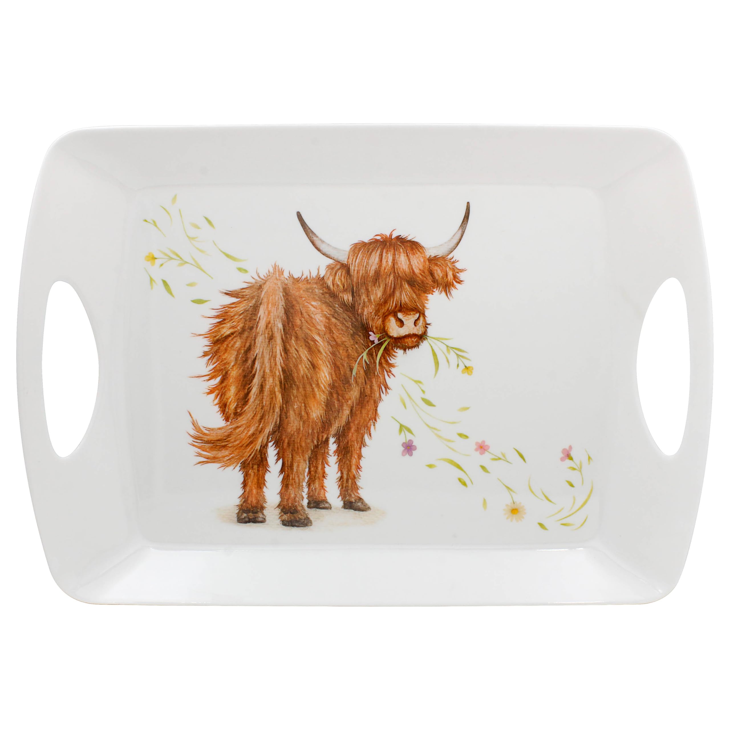Tray Large Highland Cow Melamine Serving Platter Farmhouse Kitchen Entertaining