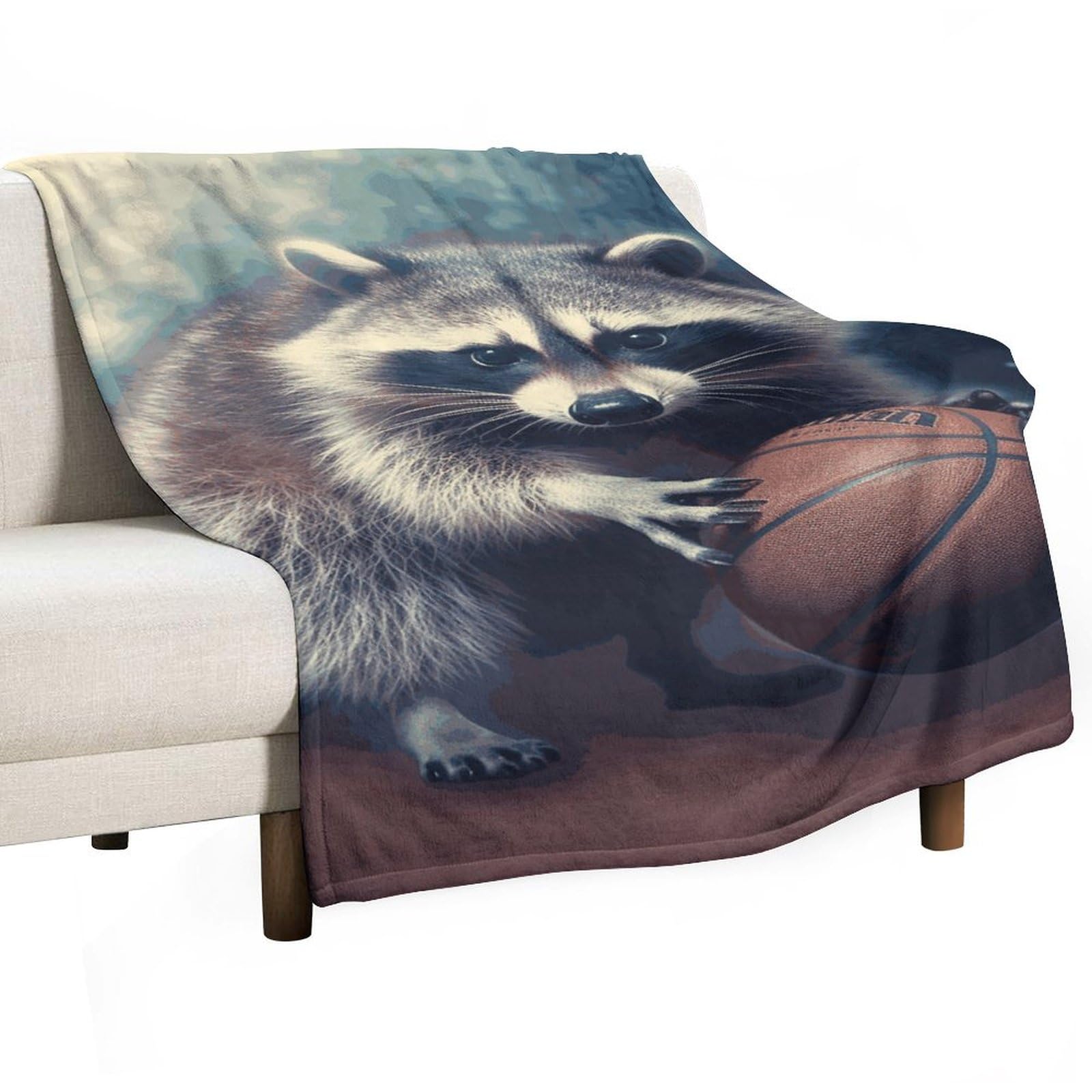 Couverture raton laveur rigolote en flanelle, idée cadeau douce