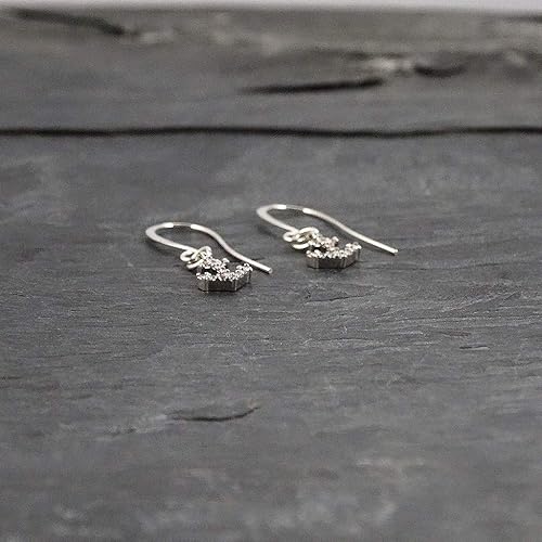 Miniatura 2 de Pendientes de ancla delicados diseñados por Stacey hechos a mano, aretes colgantes de circonita cúbica brillante, alambres de oreja de plata de ley,