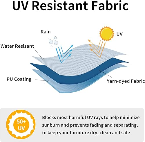 Miniatura 2 de Easy-Going Funda impermeable para sofá de patio de 3 plazas, resistente a los rayos UV, resistente a la intemperie, funda para muebles de patio, con