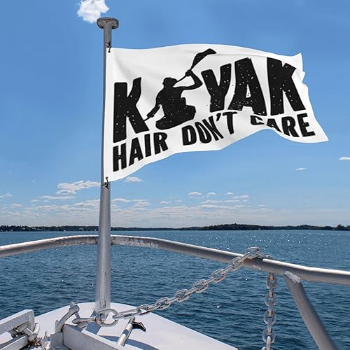 Miniatura 8 de Kayak-Girl-Kayak-Hair-Don't-Care-Gifts for Women Men Bandera negra de 4 x 6 pies, banderas divertidas para habitación con 2 argollas de latón para