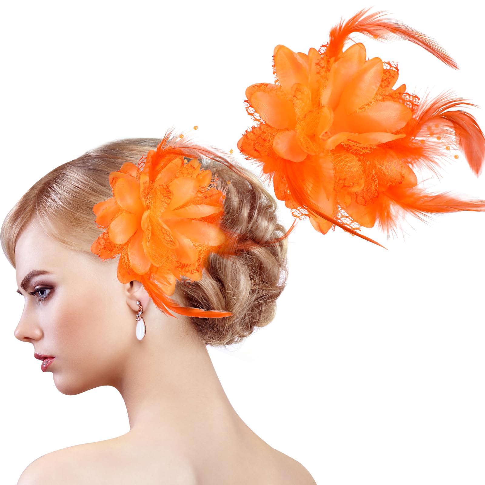 MWOOT 2 Pezzi Fermaglio per Capelli Fiore di Piume, 1920 Piume Fiore Mollette Capelli, Bianco Fascinator Copricapo per Donna, Retrò Accessori per Capelli per Cocktail Nozze Festa del Tè MWOOT 2 Pezzi Fermaglio per Capelli Fiore di Piume, 1920 Piume Fiore Mollette Capelli, Bianco Fascinator Copricapo per Donna, Retrò Accessori per Capelli per Cocktail Nozze Festa del Tè