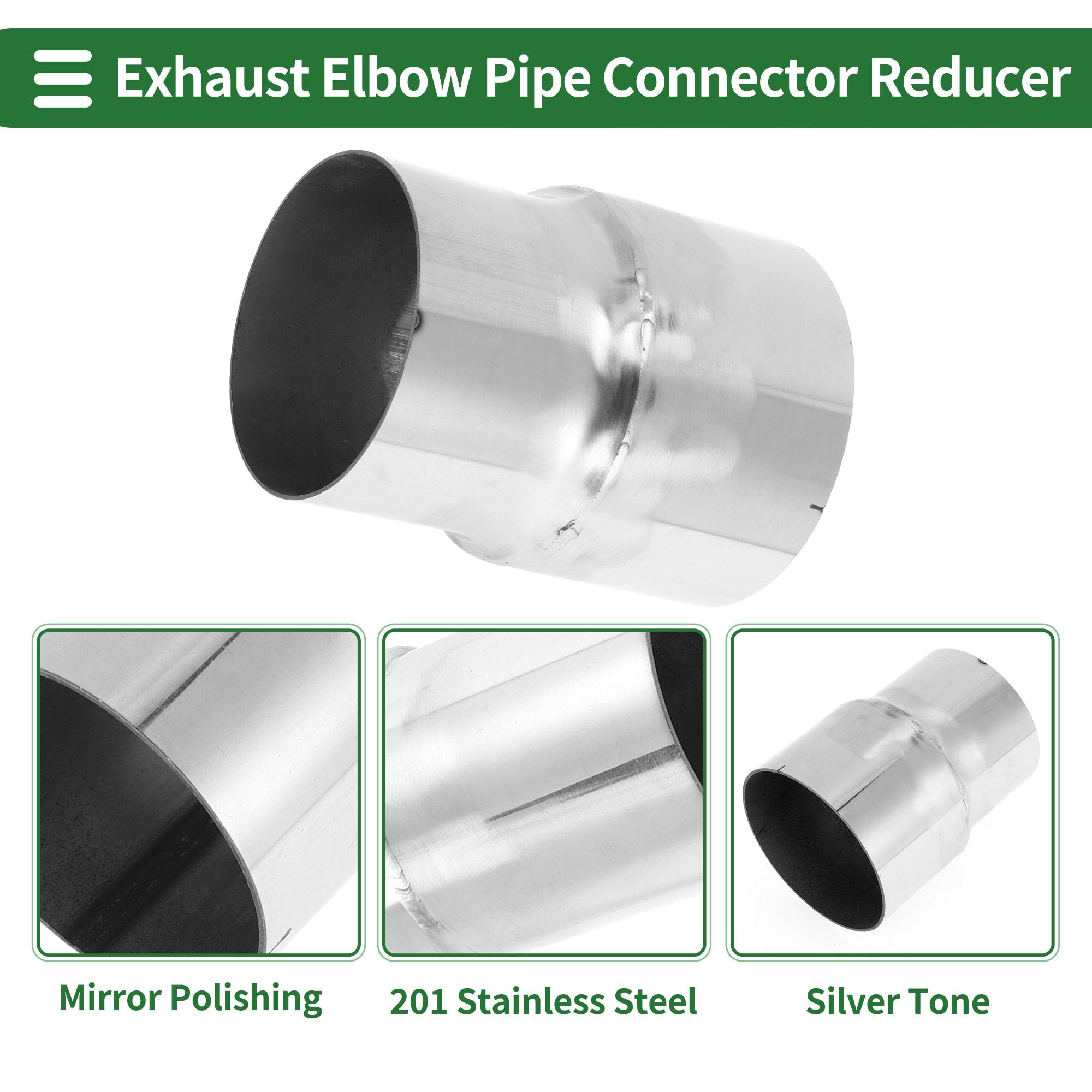 Tube Échappement Coupe Biseau 45° 76 Mm – Acier Inox T304 Personnalisé 200 Mm Argent Miroir