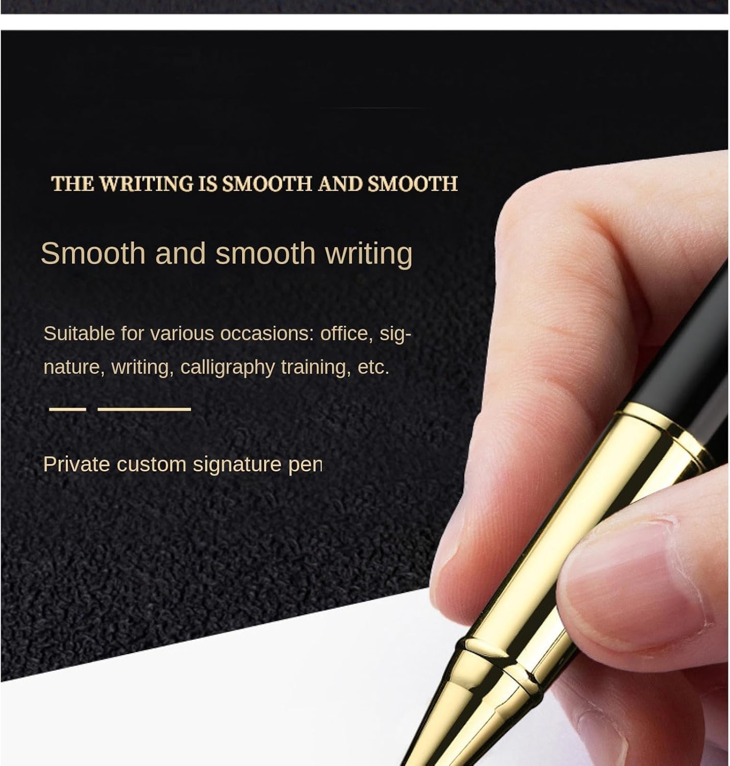 Borges Black Lacquer Rollerball Pen - Stunning Luxury Pen with 24K Gold Finish, Schmidt Ink Refill, Best Roller Ball Gift Set for Adult (Modern)
