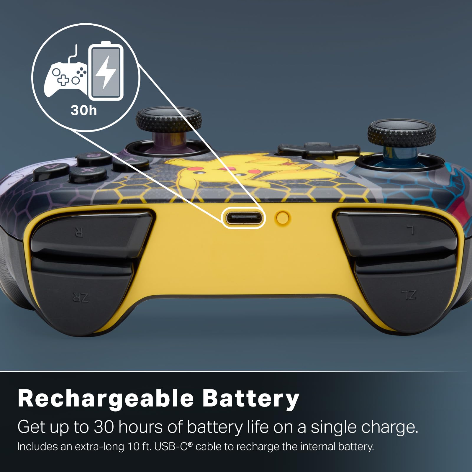PowerA Controller senza fili Advantage per Nintendo Switch 2 - Pokémon: Evoluzioni MegaCon licenza ufficiale, effetto Hall, pulsanti mappabili, controller pro, Pulsante C, comandi di movimento
