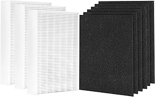 Replacement Filters 3 Pack HPA300 HEPA Replacement Filter R and 6 Precut Activated Charcoal Pre Filters Compatible for Honeywell R Filter and Prefilter A, HRF-R3, HRF-R2, HRF-R1, HRF-AP1
