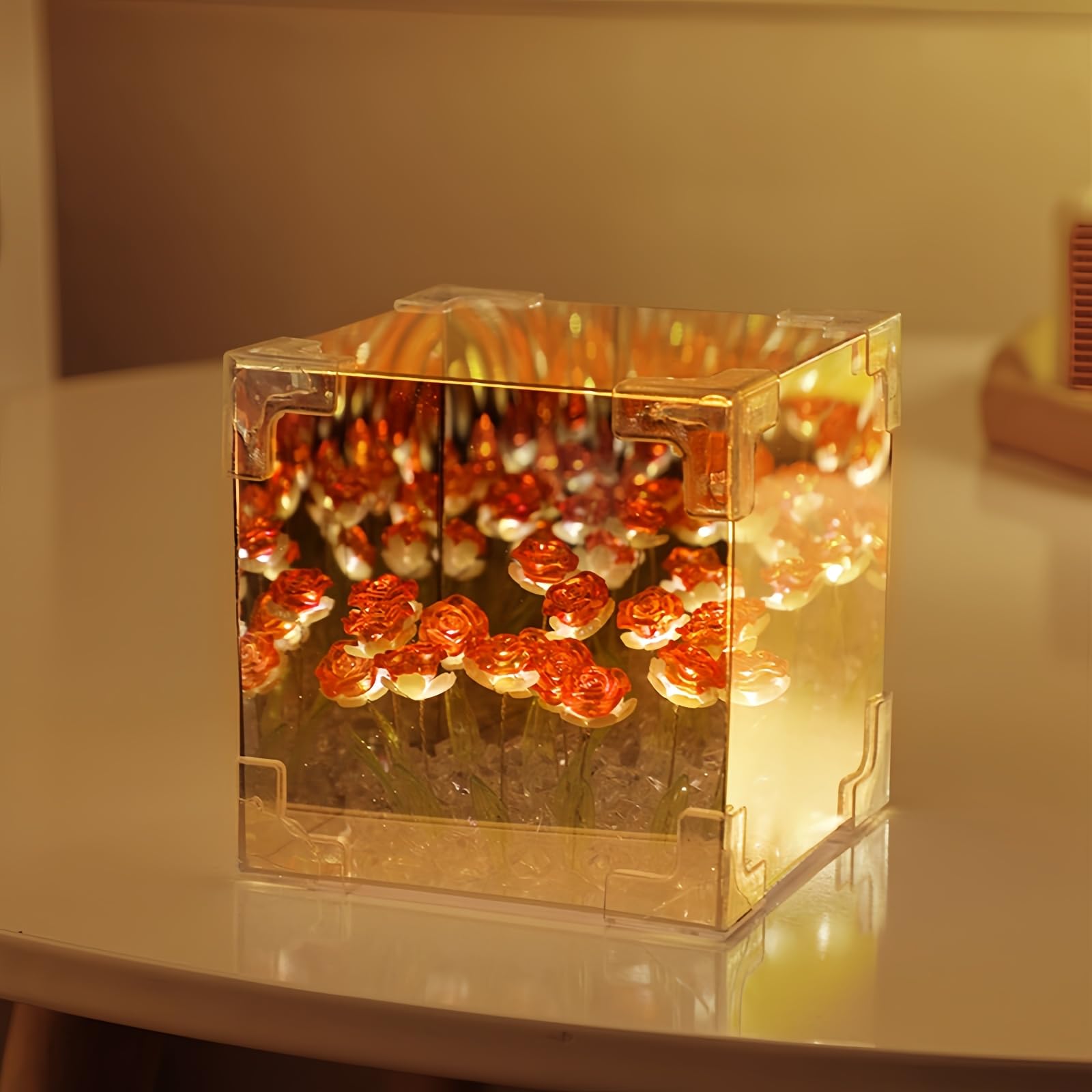 AWSOLAR Eternal Rose Flower Lamp, Night Light Lamp Gifts for Women Mom Wife Girl Grandma on Christmas Anniversary Valentines