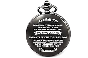 Engraved Pocket Watch for Son, Personalized Gifts for Son