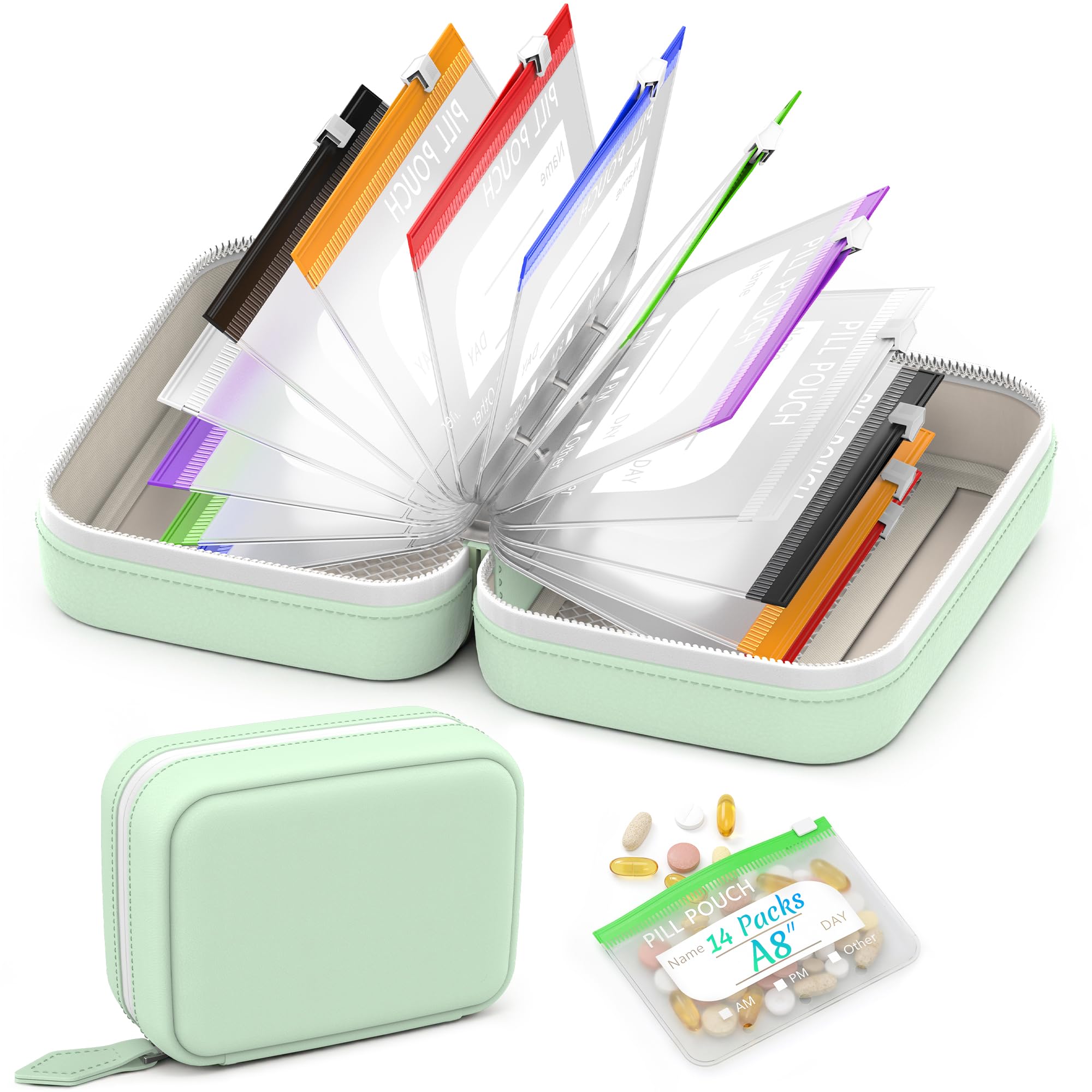 Amazon.com: A8 Waterproof Pill Pouch Set, Large Weekly Pill