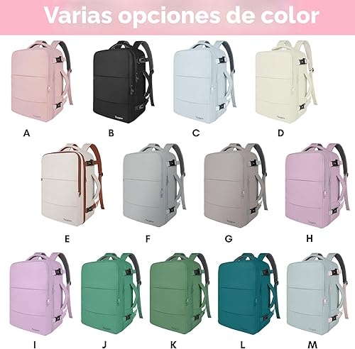Miniatura 3 de Taygeer TSA - Mochila de viaje para mujer, mochila de mano con puerto de carga USB y bolsa para zapatos, mochila para laptop de 15.6 pulgadas,