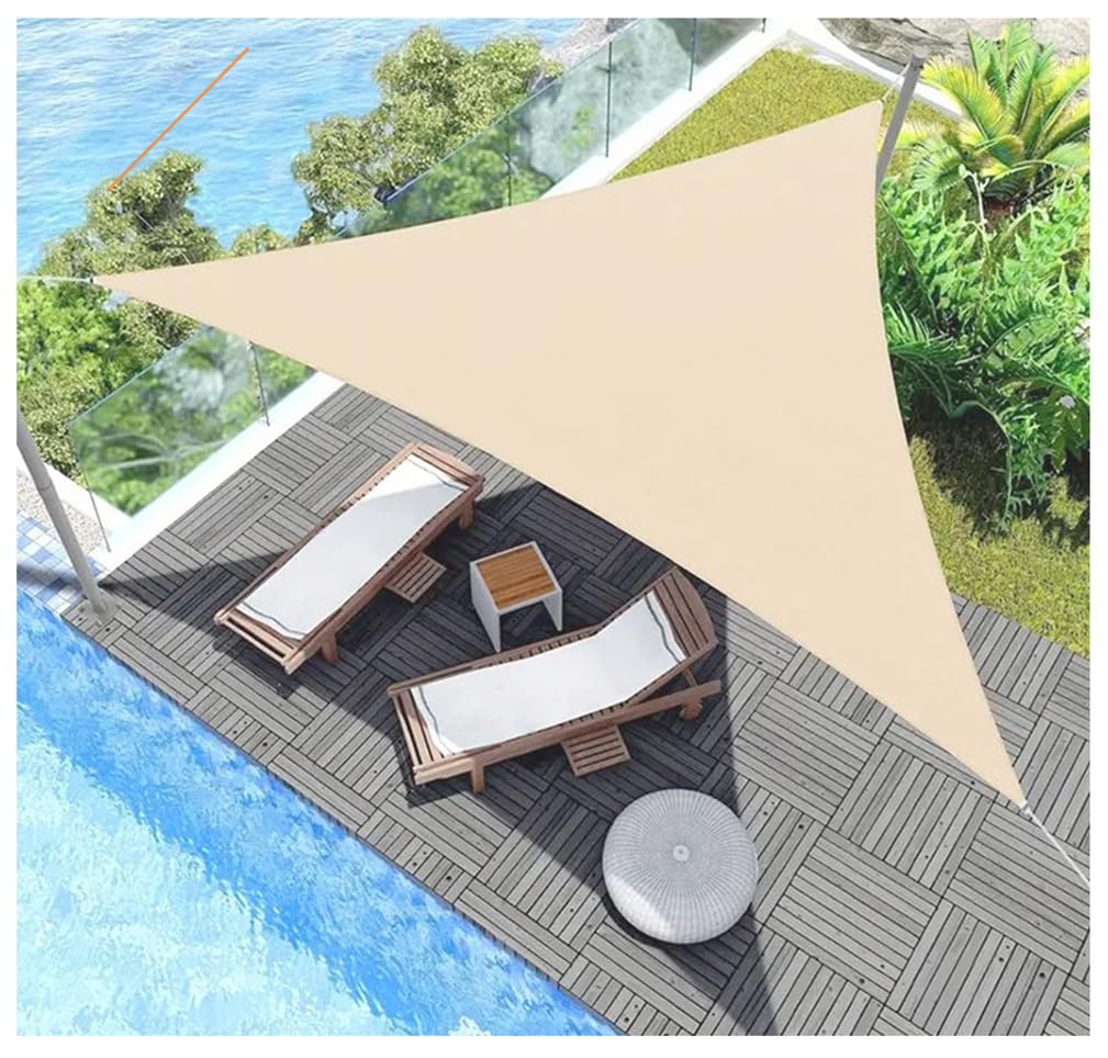 Vela Parasole 3x3m,Tenda Triangolare Impermeabile e Resistente al Sole,per Balcone,Terrazza,Giardino e Patio,Copertura,Beige,4mx4mx4m