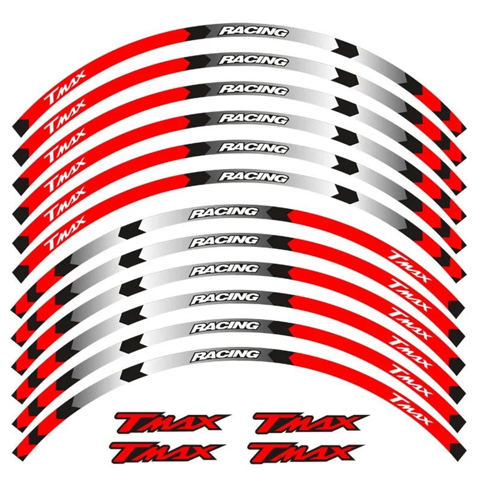 12 Strips Motorcycle Reflective Decals Wheels Moto Rim Stickers Decoration Styling Protection Sticker for Yamaha T MAX