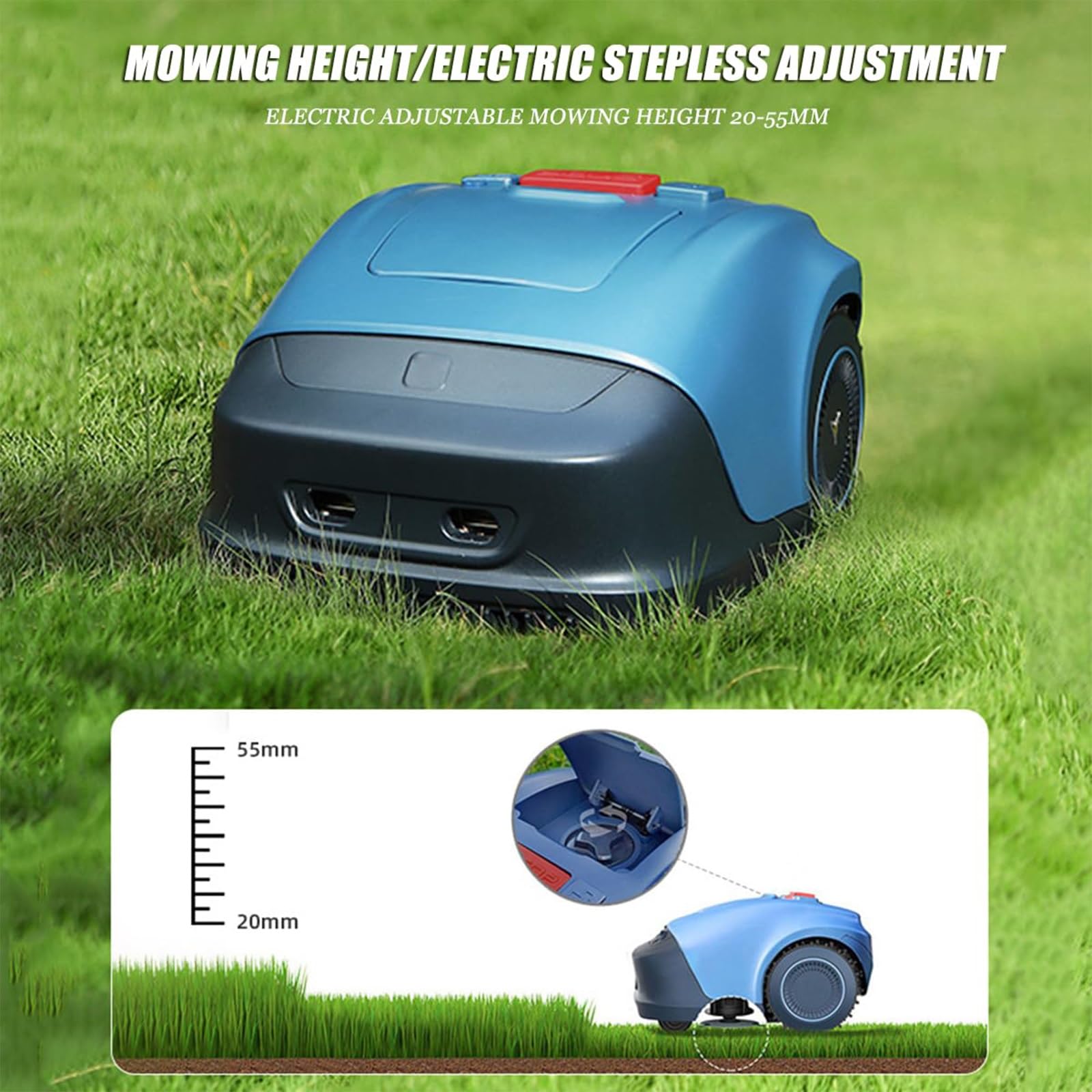 Robot tondeuse, tondeuse robot avec planification du parcours de tonte, protection antivol, robot tondeuse intelligent a — vue 3