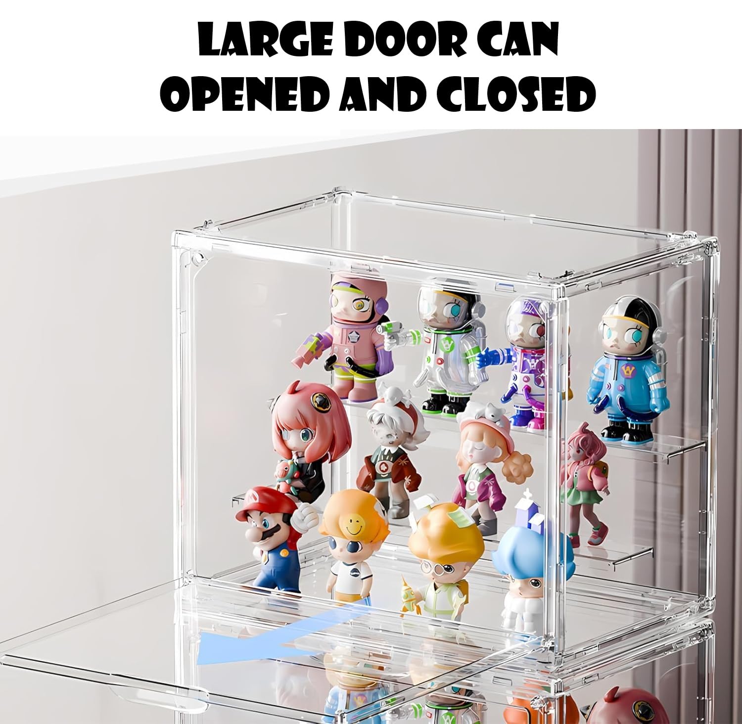 Vitrine pour Collection, Boîte de Présentation Transparent, Vitrine Acrylique avec Porte Magnétique pour Funko Pop, Figurine Pop, Maquette, Action Figurine, Blind Box 27×17×21.5cm（2pcs）