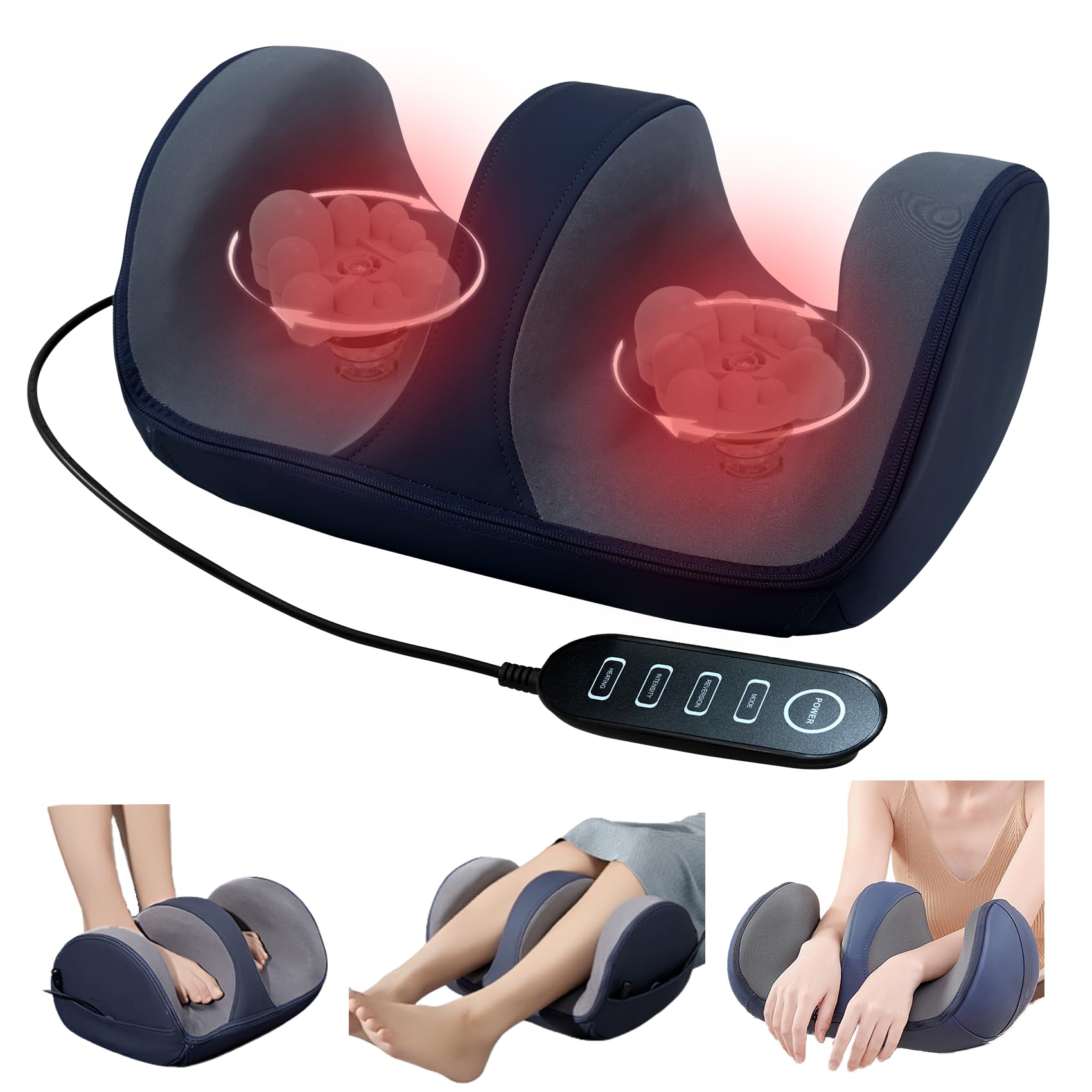 ANPODE Shiatsu Foot Massager Machine with Heat Deep Kneading Rolling for Neuropathy Wellness & Relaxation Calf Leg Arm Massager Promotes Blood Circulation Gift for Mom Dad Women Men