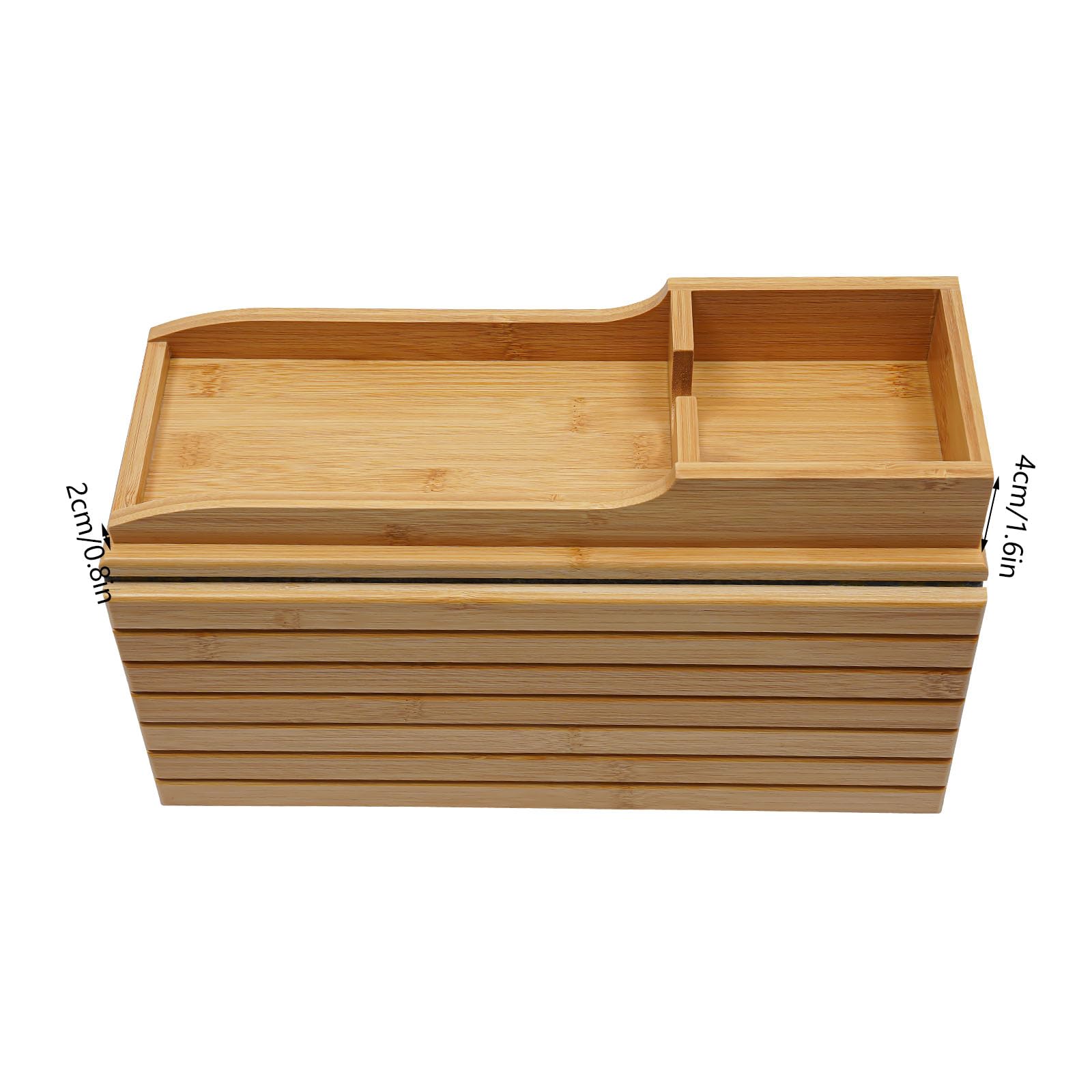 Plateau Accoudoir Canapé Bambou Pliable Table Canapé avec Porte-Gobelet & Compartiment Rangement Plateau Repas Collation Léger 1kg pour Salon Bureau Chaud Marron Portable Compact