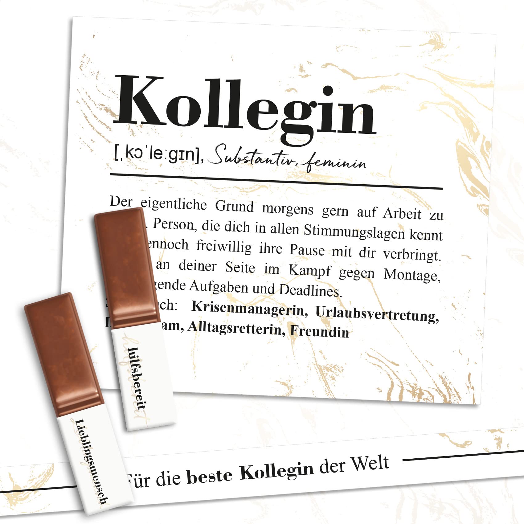 Sticker Set on 3 DIN A4 Sticker Sheets for Merci Chocolate for 250 g Box as a Gift without Chocolate Bar to Say Thank You Personally Y062 (08 Colleague)