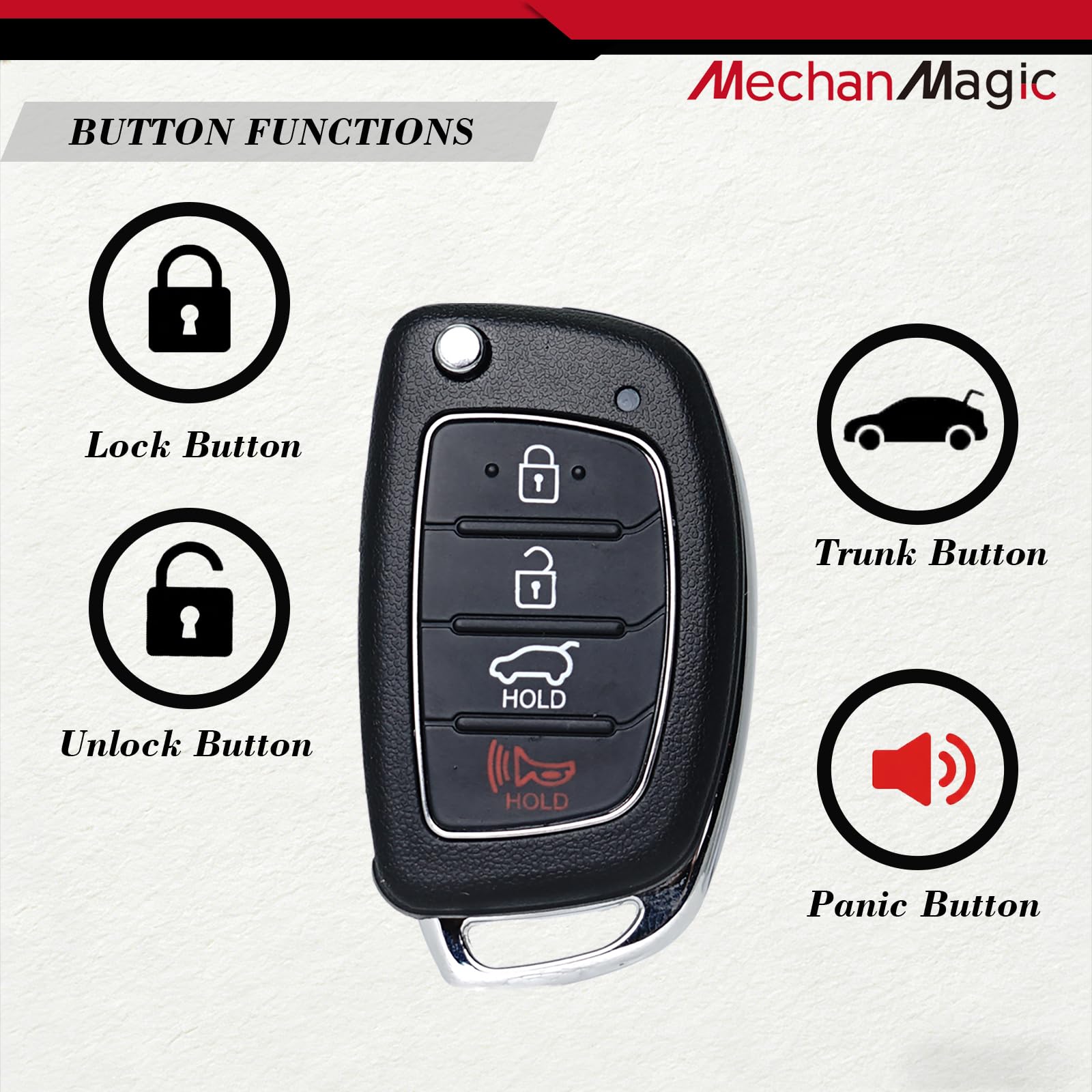 Telecomando di ricambio per telecomando Hyundai Sonata (US Vehicles) 2014-2017 TQ8-RKE-4F16 Keyless Entry Telecomando 95430-C1010, 95430-C1000