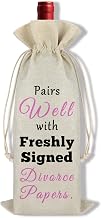Divorce Gift Wine Bag Freshly Signed Divorce Papers Wine Bottle Bag Happily Divorced Break Up Gifts Divorce Party Decorations for Women Men