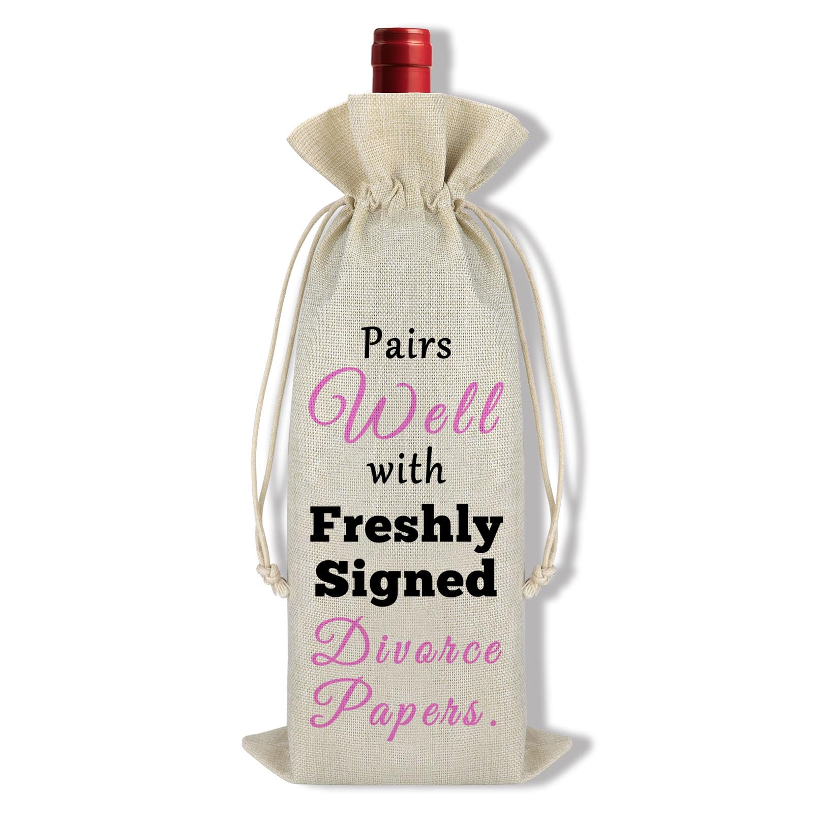 Divorce Gift Wine Bag Freshly Signed Divorce Papers Wine Bottle Bag Happily Divorced Break Up Gifts Divorce Party Decorations for Women Men