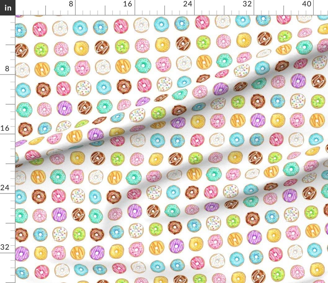 Spoonflower Fabric - Donuts Inch Donut Doughnut Cake Baking Food Printed on Petal Signature Cotton Fabric Fat Quarter - Sewing Quilting Apparel Crafts Decor