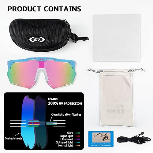 Miniatura 4 de SMINDER Gafas de sol polarizadas para ciclismo gafas deportivas UV400 para hombres y mujeres gafas de sol de béisbol gafas de ciclismo de protección