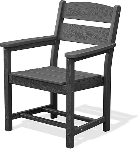 Vista 19 de SERWALL Juego de comedor al aire libre para 4, mesa cuadrada de polietileno de alta densidad y sillas para todo tipo de clima, juego de comedor