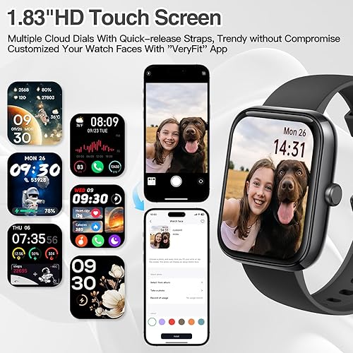 Miniatura 7 de Reloj inteligente para mujeres y hombres con llamada Bluetooth, reloj inteligente integrado con Alexa, reloj de fitness con dial de 1.83 pulgadas