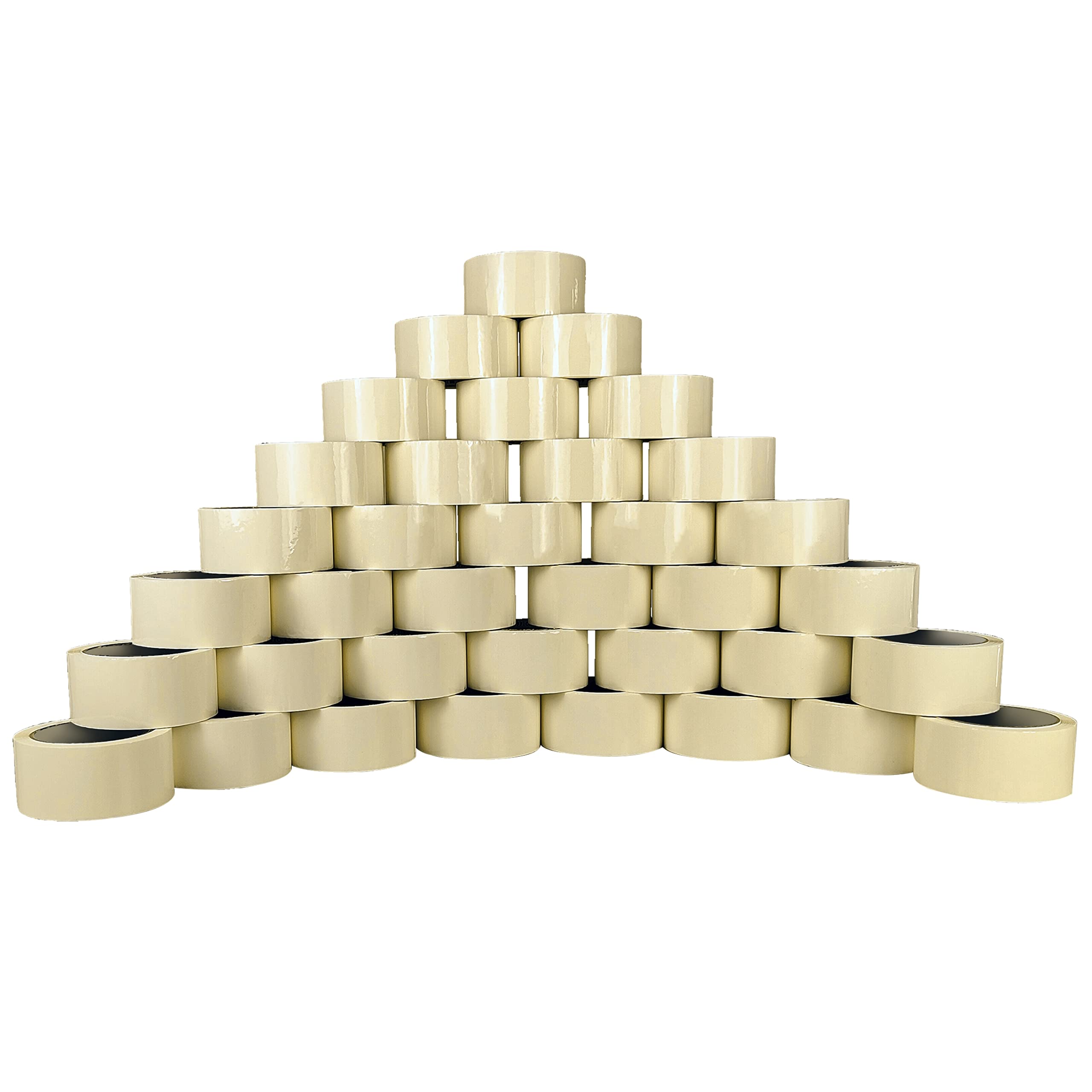 RAYLU PAPER – Cinta de Embalaje para Sellar Cajas de Cartón y Paquete, Cinta adhesiva resistente de 45 micras, Rollos de Precinto de 50 mm x 132m (36 unidades, Transparente)
