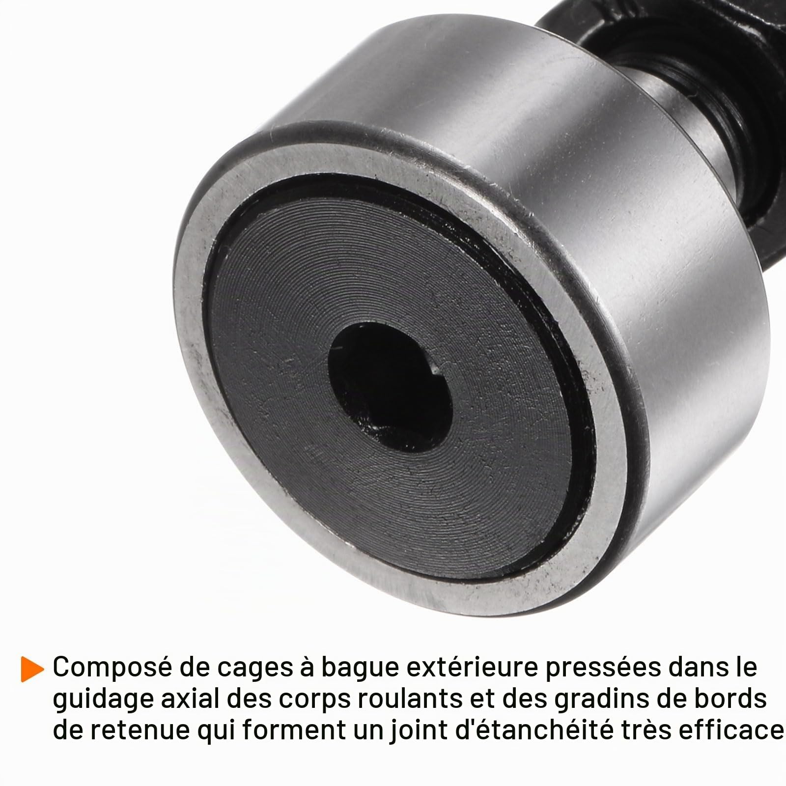 Sourcing Map Roulement à Aiguilles Galet de Came CF12 (KR30) Acier M12x1.5mm 30mm 12mm 41mm 590kgf 450kgf - 4pcs