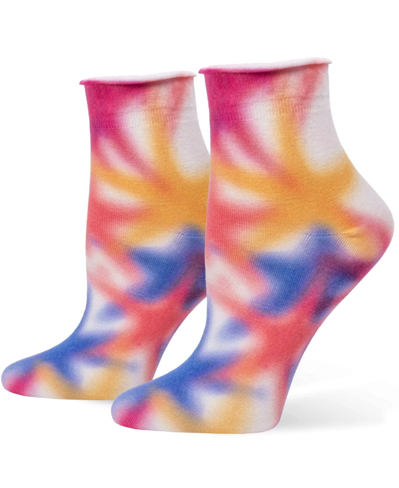 HUE Women's Printed Tie Dye Sock Bubble Gum Multi Color
