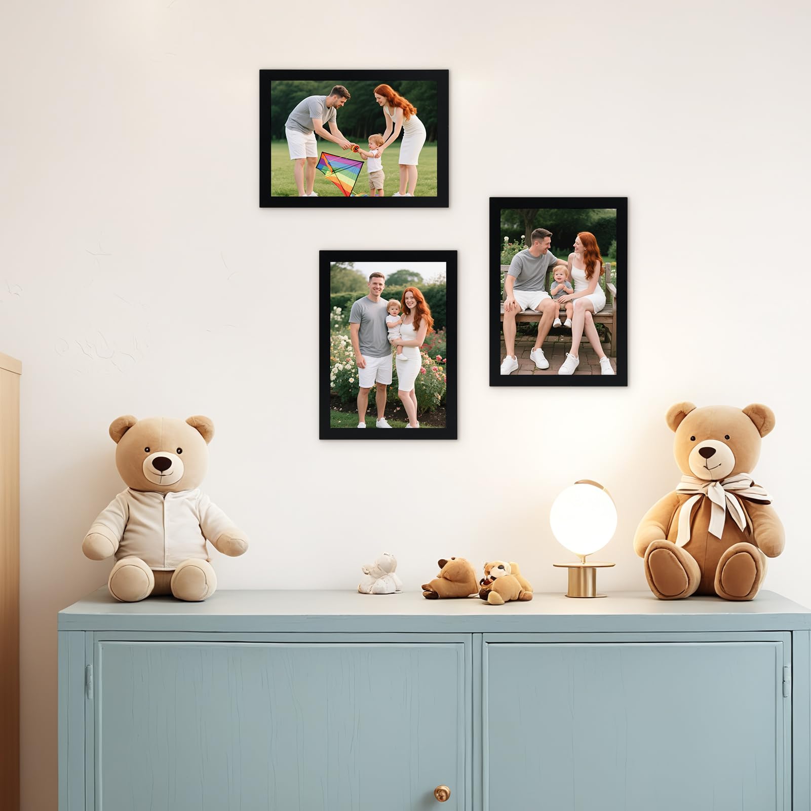 Hoikwo Black Photo Frames 7x5 Pack of 3, 5x7 Picture Frame for Wall or Tabletop Display Horizontal & Vertical Orientation - Image 4