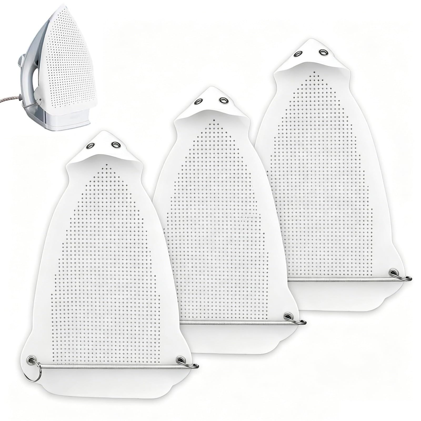 Techchii White 3 Pcs Iron Covers, Heat Resistant Teflon Iron Shield Cover