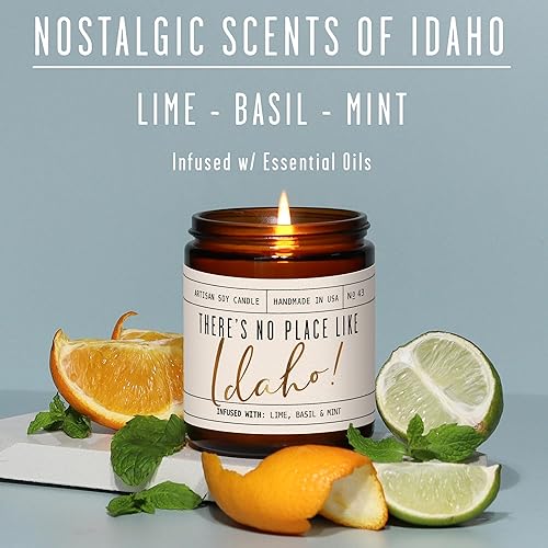 Vista 180 de Regalos de Nueva York, decoración de Nueva York para el hogar – 'There No Place Like New York Candle, con manzana jugosa, canela y calabaza I New