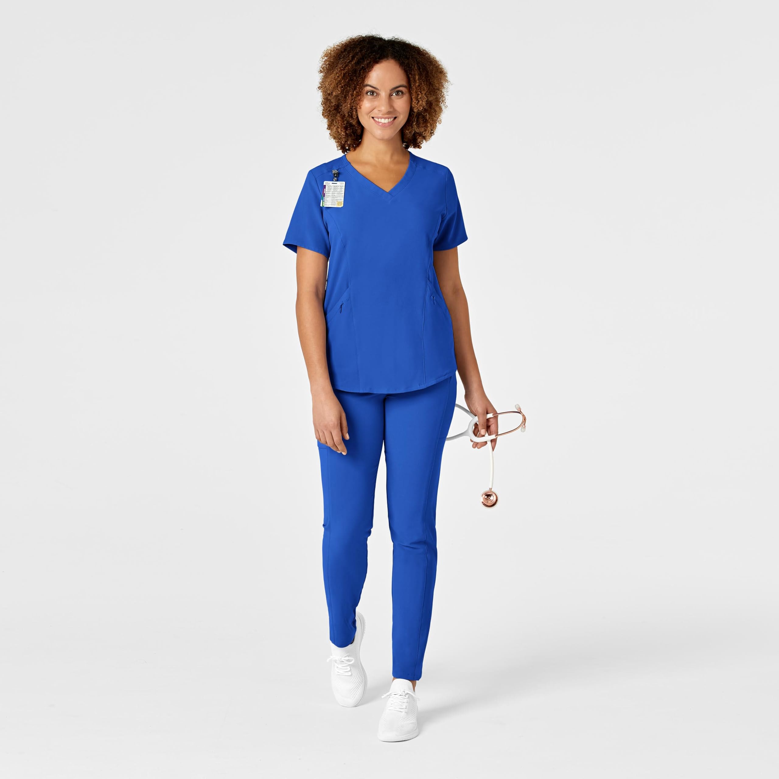 WonderWink Renew Women's V-Neck Scrub Top, Royal, XL