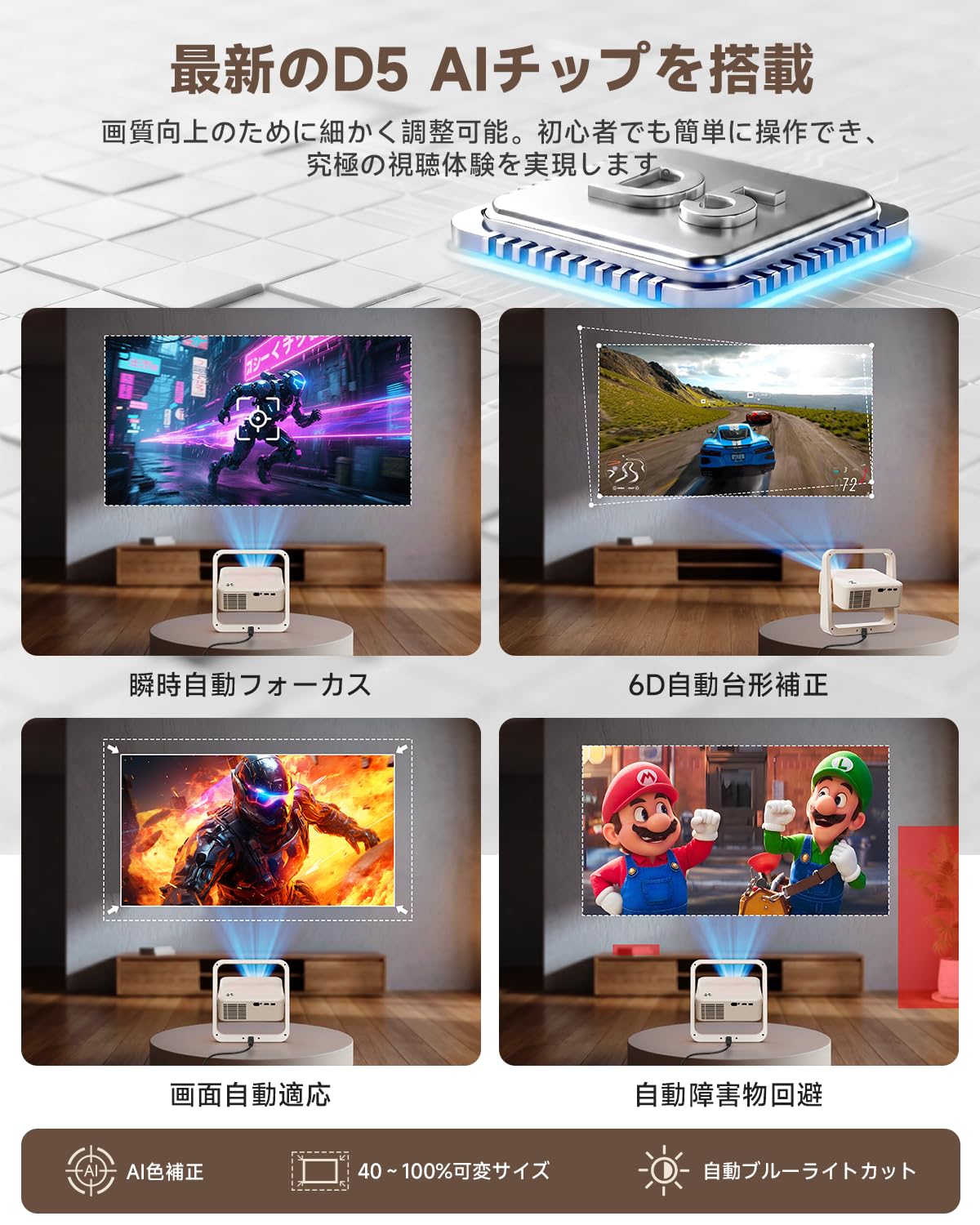 Amazon.co.jp: プロジェクター 家庭用 1500ANSI高輝度【最新Android TV