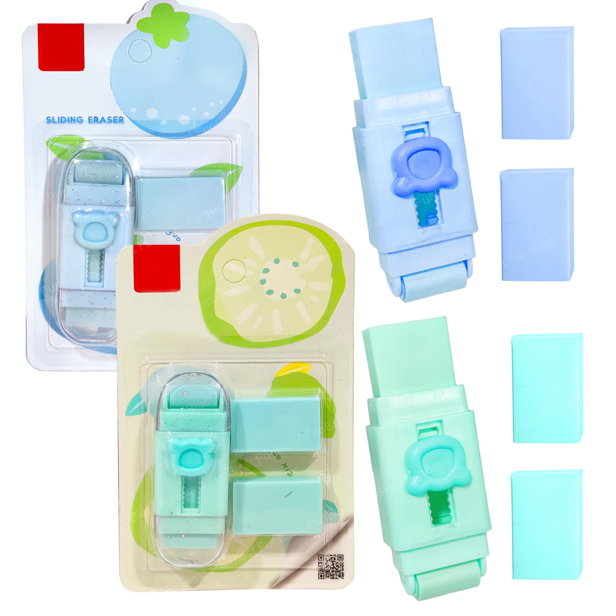 FunBlast Eraser for Kids – Set of 2 Pcs Roller Erasers Set for Kids, Eraser for Sketching, Drawing, Drafting, Portrait Shading (Blue+Seagreen) (B0D9BG4K1H) Amazon Price History, Amazon Price Tracker
