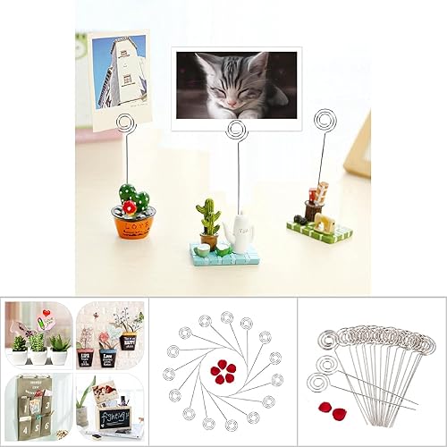 Miniatura 7 de Pública para tarjetas de lugar, 50 cables de abrazadera de metal plateado, para tarjetas fotográficas, notas de papel, soporte de clip para