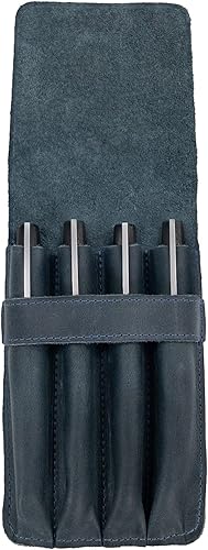 Miniatura 5 de Portalápices hecho a mano de cuero de grano completo, resistente, elegante, profesional, estilo minimalista