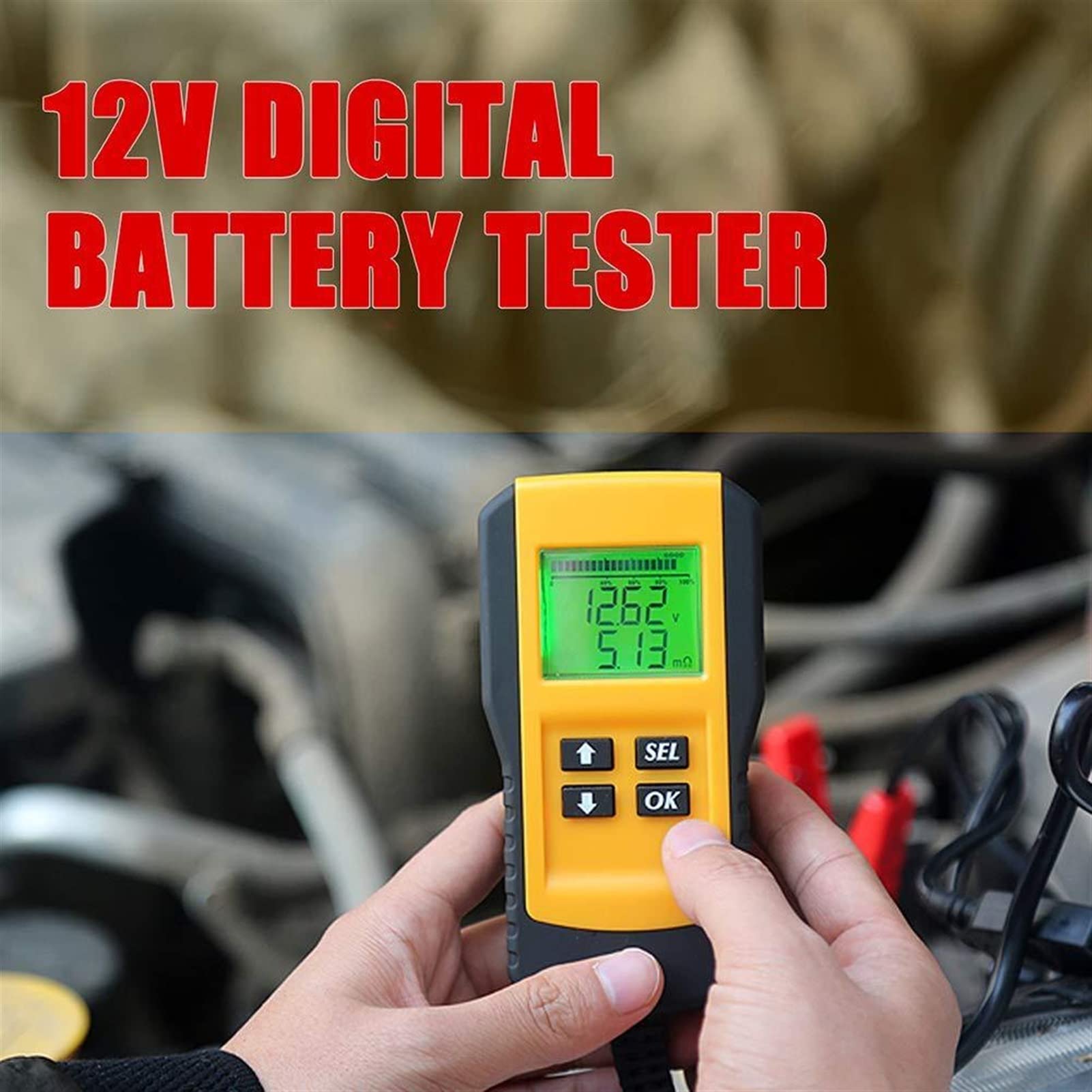 Comprobador de baterias, Probador de batería Tesajero de voltaje de batería de coche 12V Cca Detector instrumento de prueba de resistencia interna AE300 Herramienta de escáner for camión automático