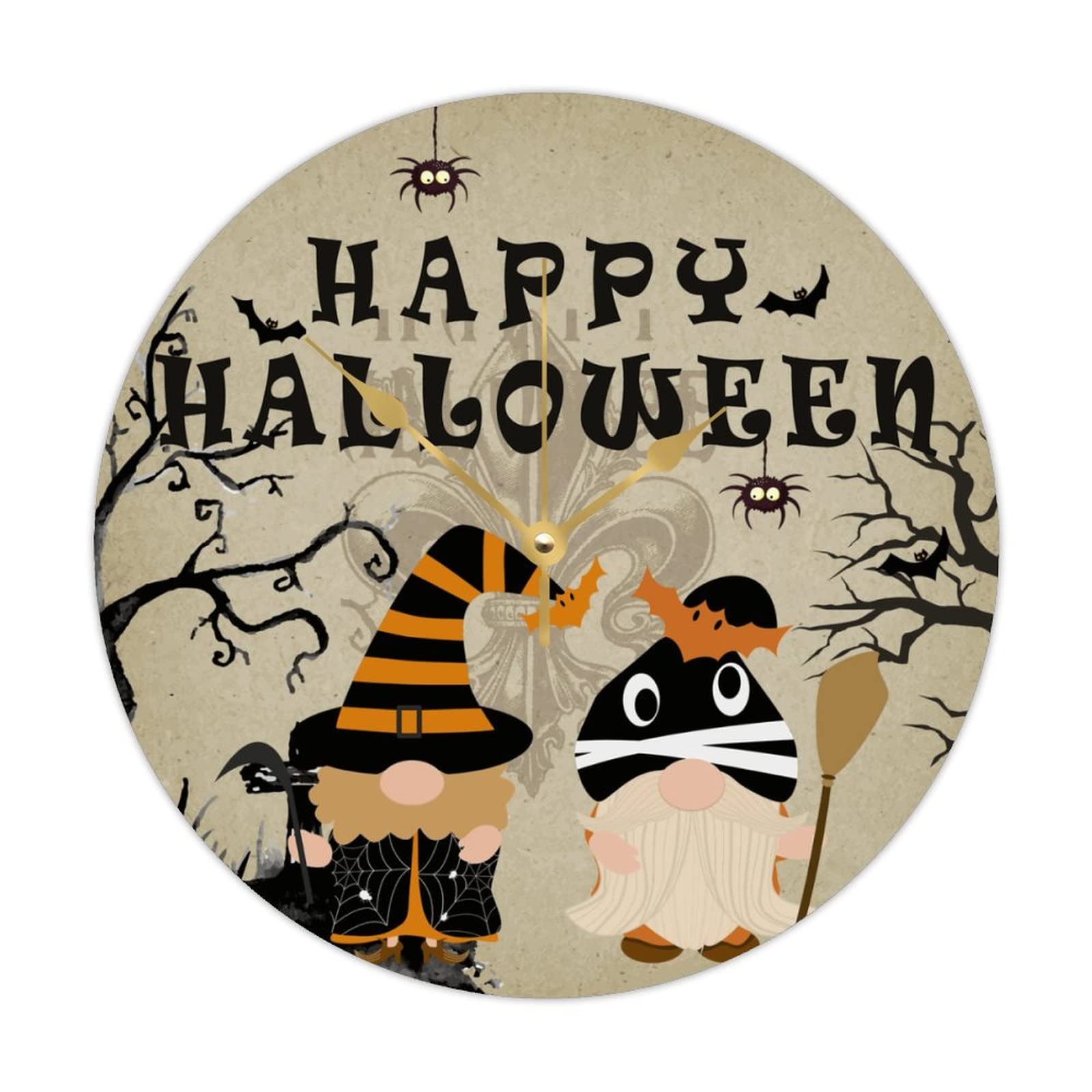 Horloge murale citrouilles d'Halloween en bois pour cuisine